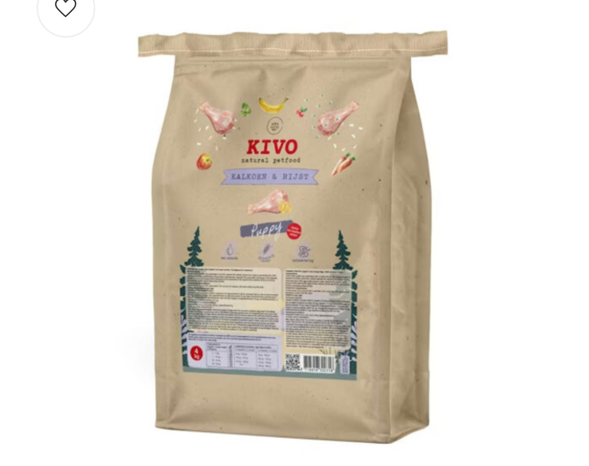 Kivo puppy kalkoen & rijst 4 kilo