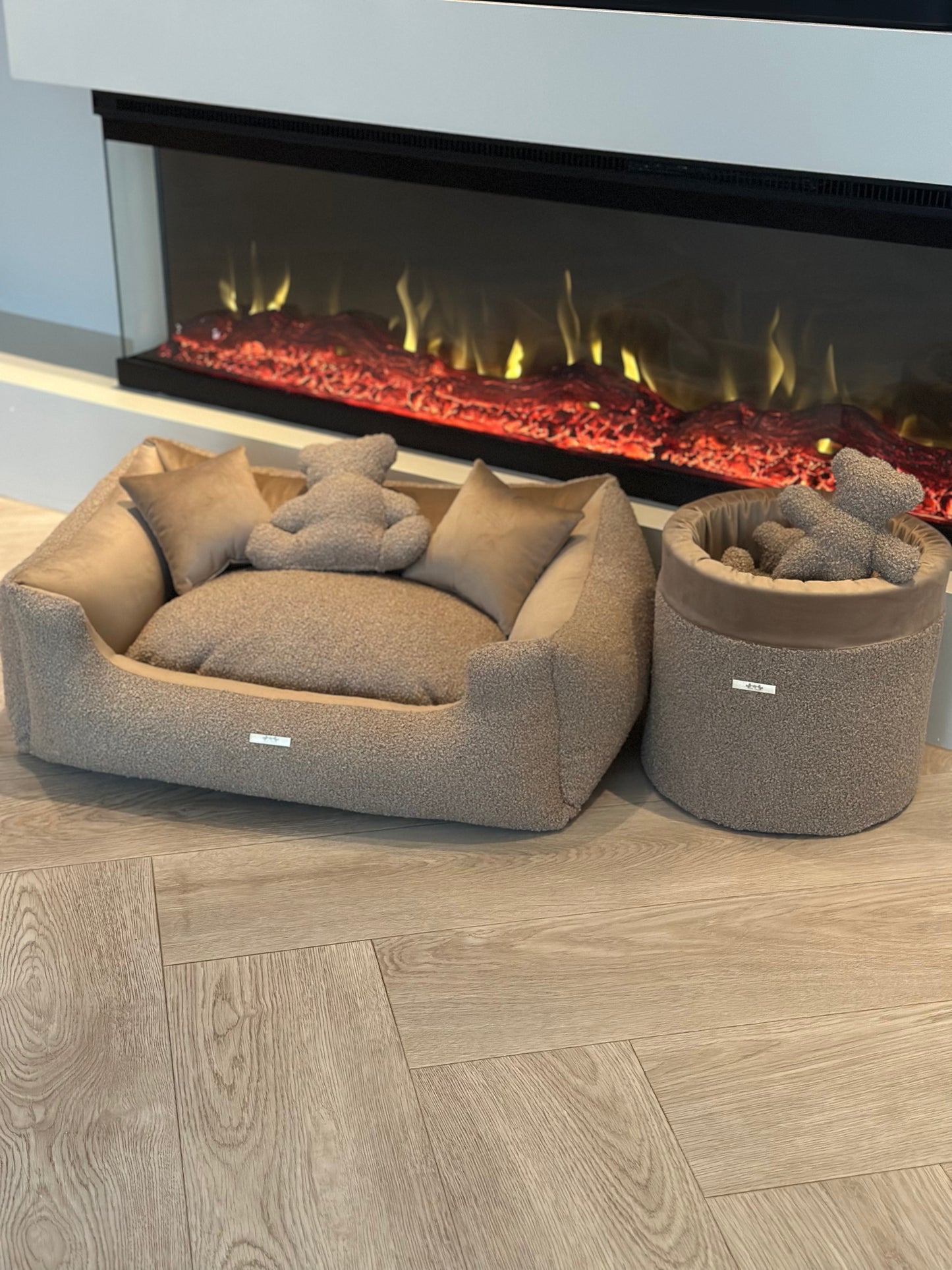 Teddy bouclé set mand & toy box