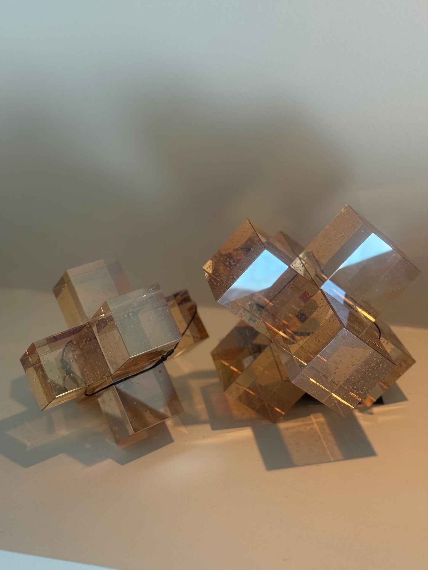 Natural Crystal Cross Set of 2