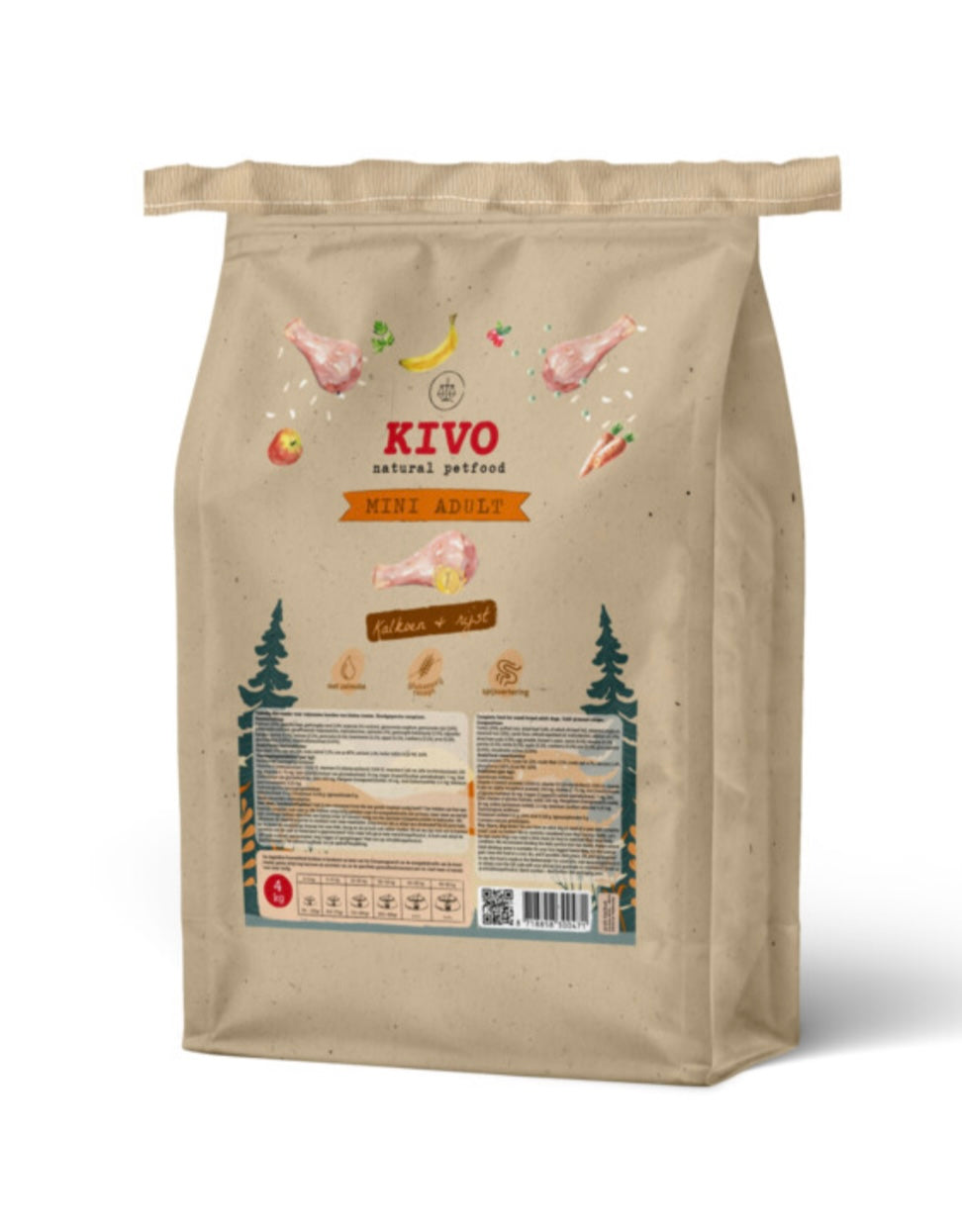Kivo adult MINI kalkoen & rijst 4 kilo