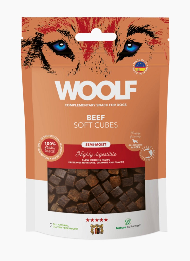 Woolf soft cubes Beef 100gr