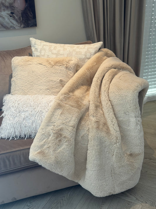 Faux fur plaid