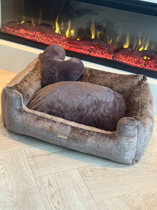 Dog Bed Mia 80x60cm Chocolate Brown 🤎